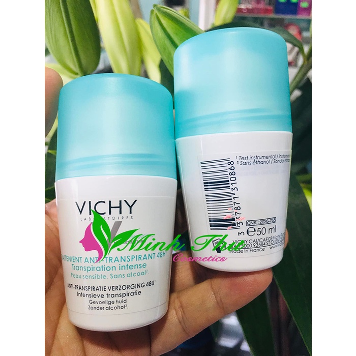 Lăn Khử Mùi Vichy Ngăn Mồ Hôi, Giữ Khô Thoáng Suốt 48H 50ml