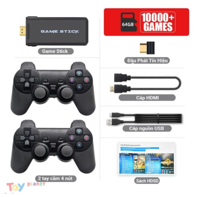 Combo 10.000 TròMáy Chơi Game Stick 64Gb 4 Nút Không Dây HDMI 4K +10000 Trò Chơi Có Thể Tự Chép Game Để Chơi - Giao 1H