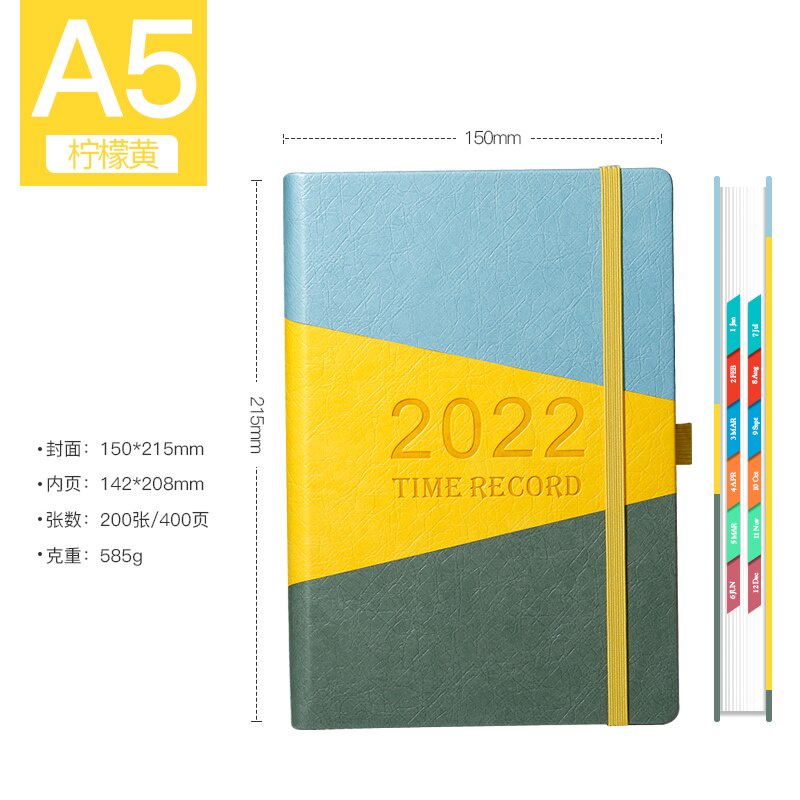 Sổ ghi chú lên kế hoạch năm mới 2022 gồm 200 tờ màu đẹp mắt tiện dụng