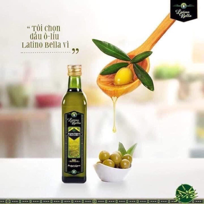 Dầu Oliu Nguyên Chất Extra Virgin Latino Bella-Nhập Khẩu Tây Ban Nha Các Cỡ-Dầu Olive Oil Cho Bé Ăn Dặm,Ăn Kiếng,Làm Đẹp