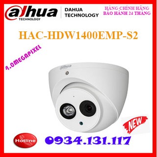Camera dome hdcvi hồng ngoại 4.0 megapixel dahua hac-hdw1400emp-s2