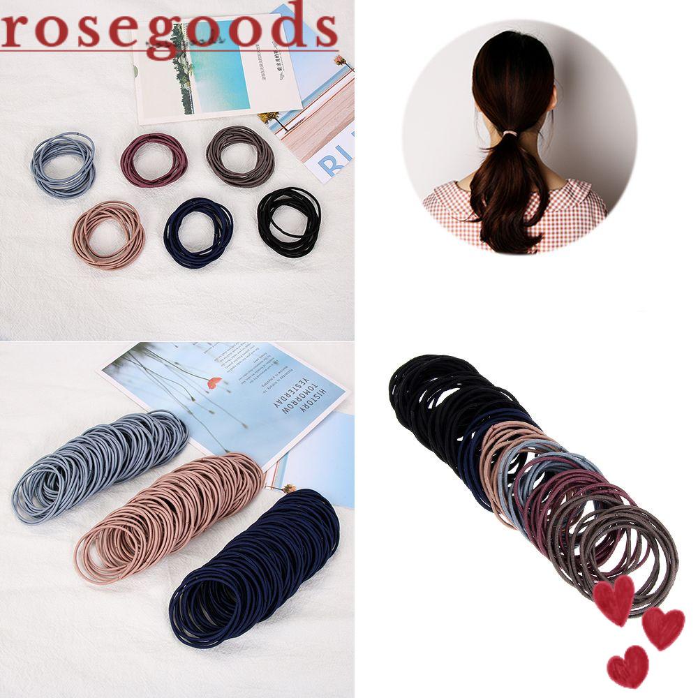 Set 100 Dây Cột Tóc Co Giãn Đáng Yêu Dành Cho Nữ