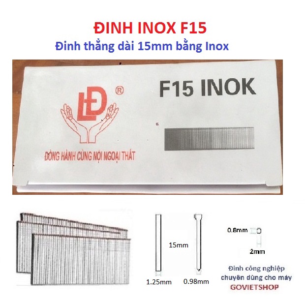 Đinh F inox đinh thẳng F10 - F15 - F20 - F30 công nghiệp inox201 và inox304