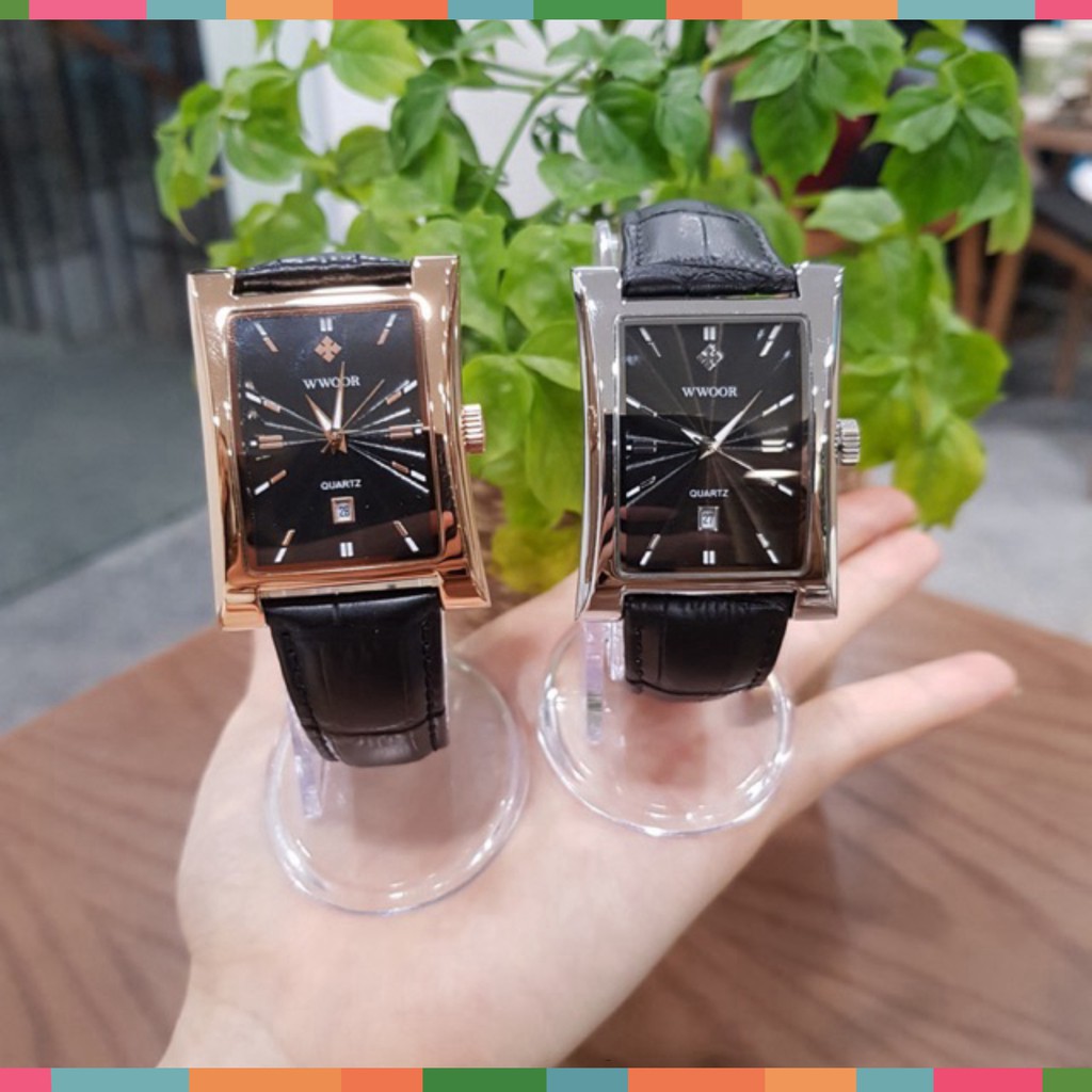 Đồng hồ nam Wwoor mặt vuông độc đáo chống nước chống xước tuyệt đối 3atm Tony Watch 68