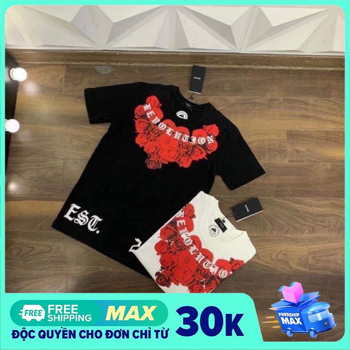 Áo phông nam mikenco hoa hồng đỏ ,chất cotton co giãn nhẹ không bai nhão phong cách hàn quốc _áo thun nam Mikenco2