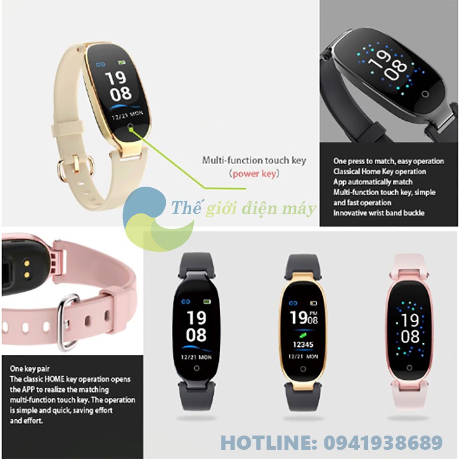 [SIÊU PHẨM] Đồng hồ thông minh nữ S3 plus thế hệ mới chống nước 100%, màn hình màu OLED, tặng 1 đồng hồ nam thanh lịch.