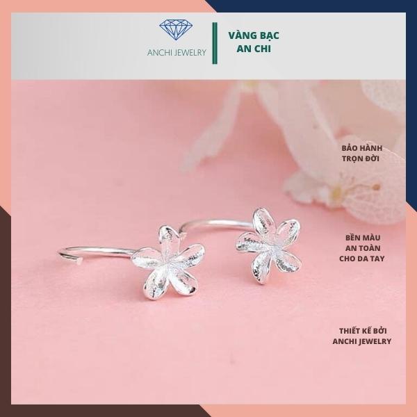 Bông tai hoa mai chuẩn bạc ta bao sáng đẹp, An chi jewelry