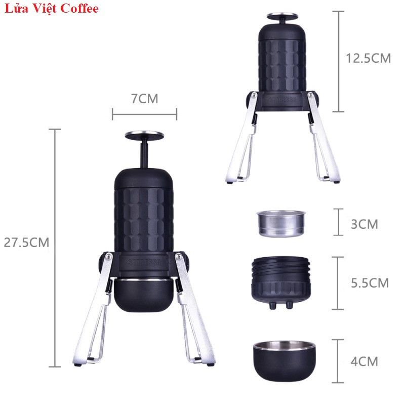 Máy pha cafe cầm tay Staresso Mirage Pro bản mới nhất 2021, chính hãng, bảo hành 1 năm, tặng kèm 100gr bột cafe arabika