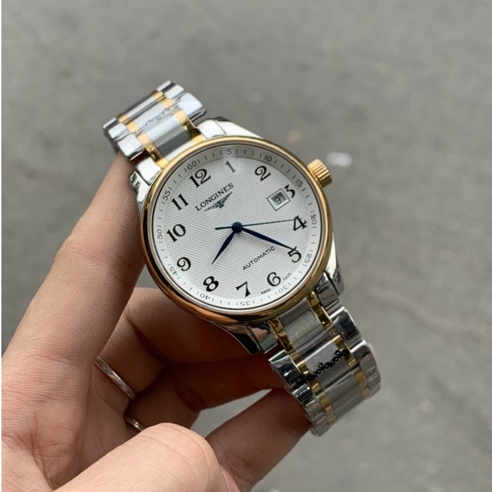 Đồng Hồ Nam longines Sapphire L25184 Máy Cơ Automatic Nhật Mặt Trắng Cọc số