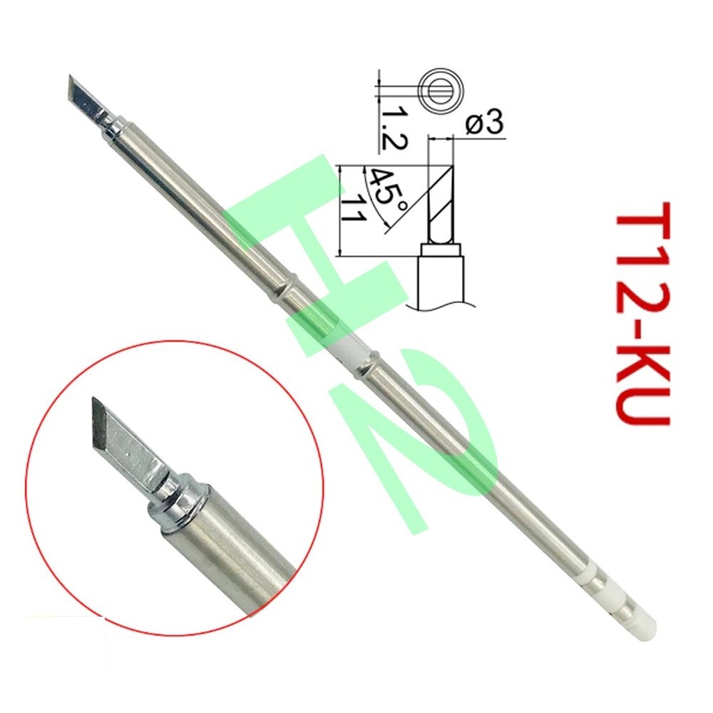 Mũi hàn dao T12, cho máy hàn HAKKO, QUICK, KSGER, công suất 70W