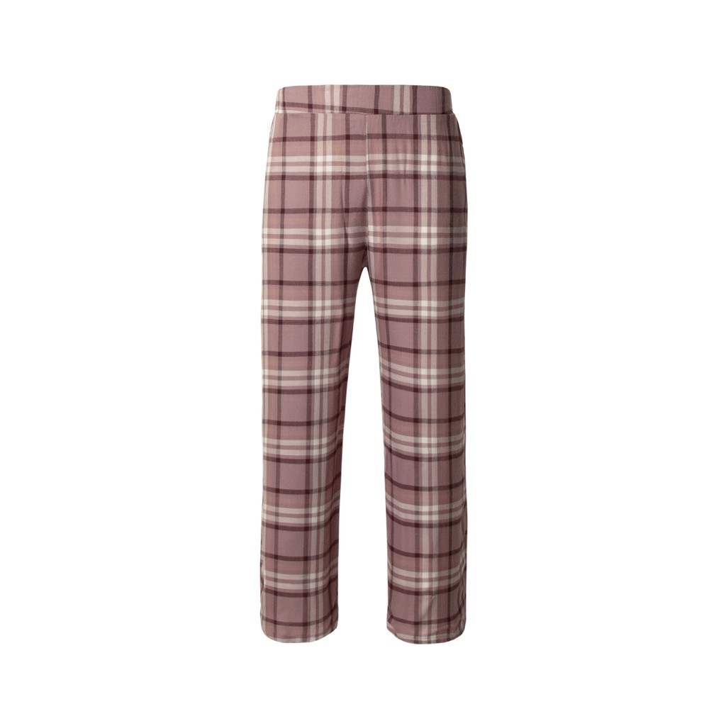 Quần Thun Pajama Baggy Ống Suông Rộng Lưng Thun Caro Chất Liệu Cotton Form Unisex Màu Hồng