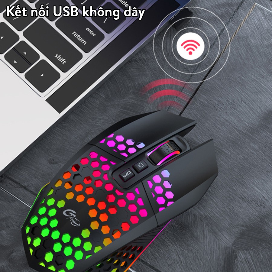 Chuột không dây Latope chuột máy tính gaming Wireless Led RGB X801