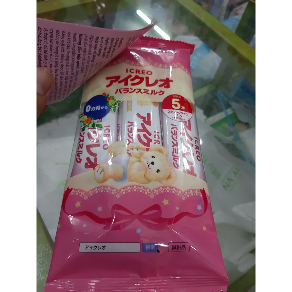 Sữa Glico Icreo Số 0 Túi 5 Thanh 12,7g 26-1-2024