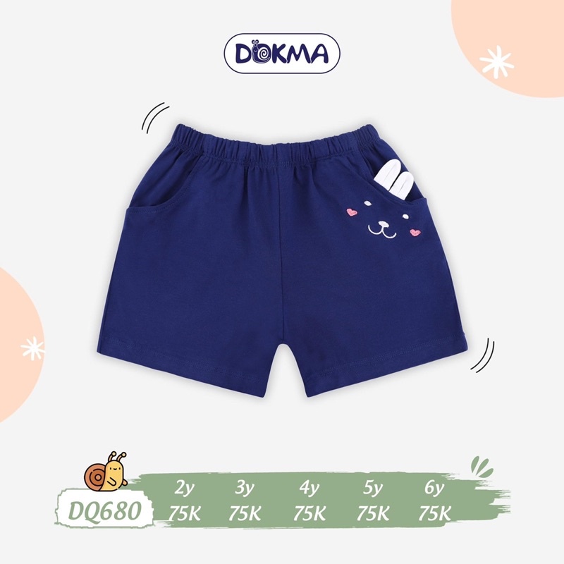 DQ680 Quần đùi bé gái Dokma tai thỏ (2-6T)