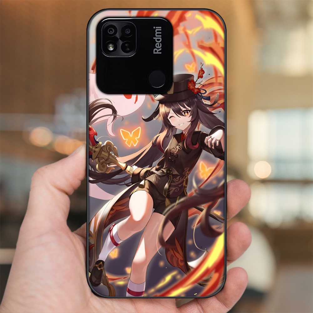 Ốp lưng Xiaomi Redmi 10A viền đen in hình Hutao Genshin Impact