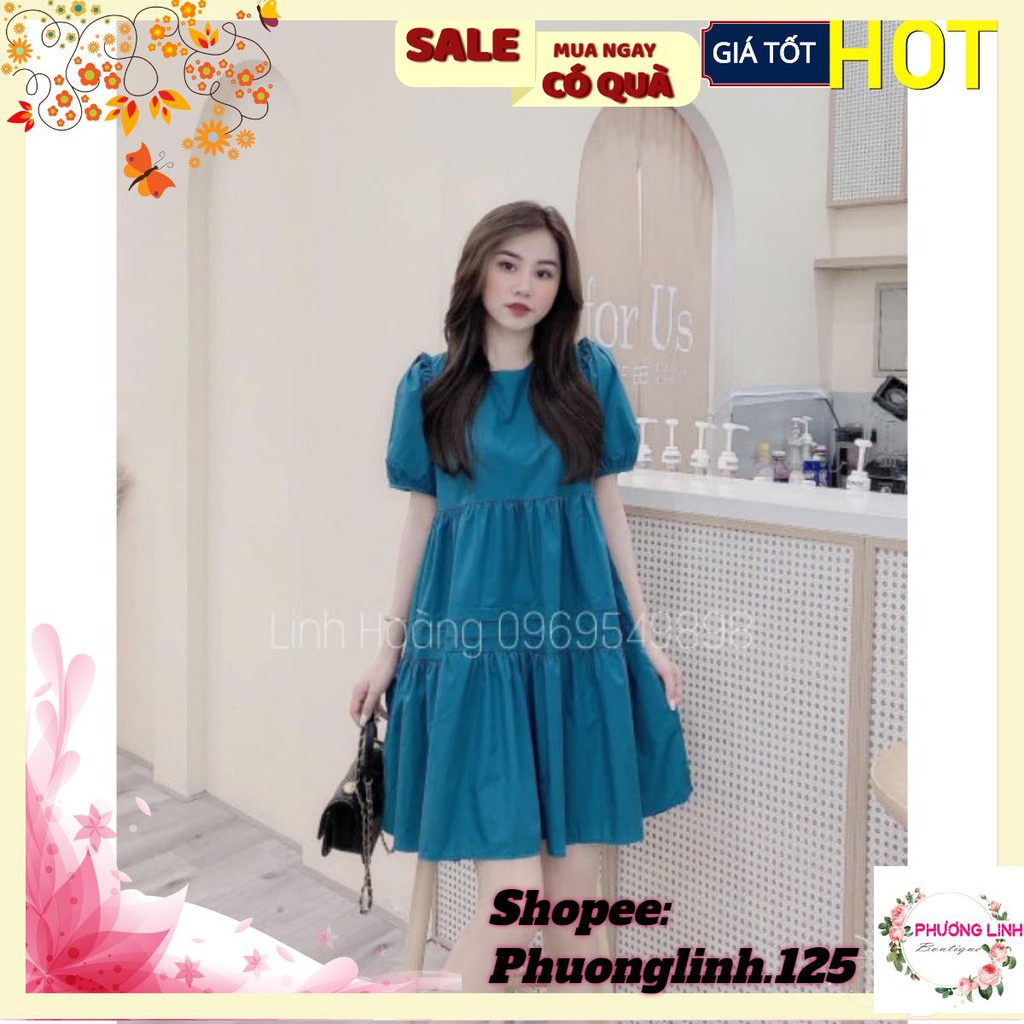 [Mã FAGREEN1505 giảm tới 30K đơn 99K] VÁY XANH NGẮN GẤP LY 2 TẦNG CHO NỮ | BigBuy360 - bigbuy360.vn