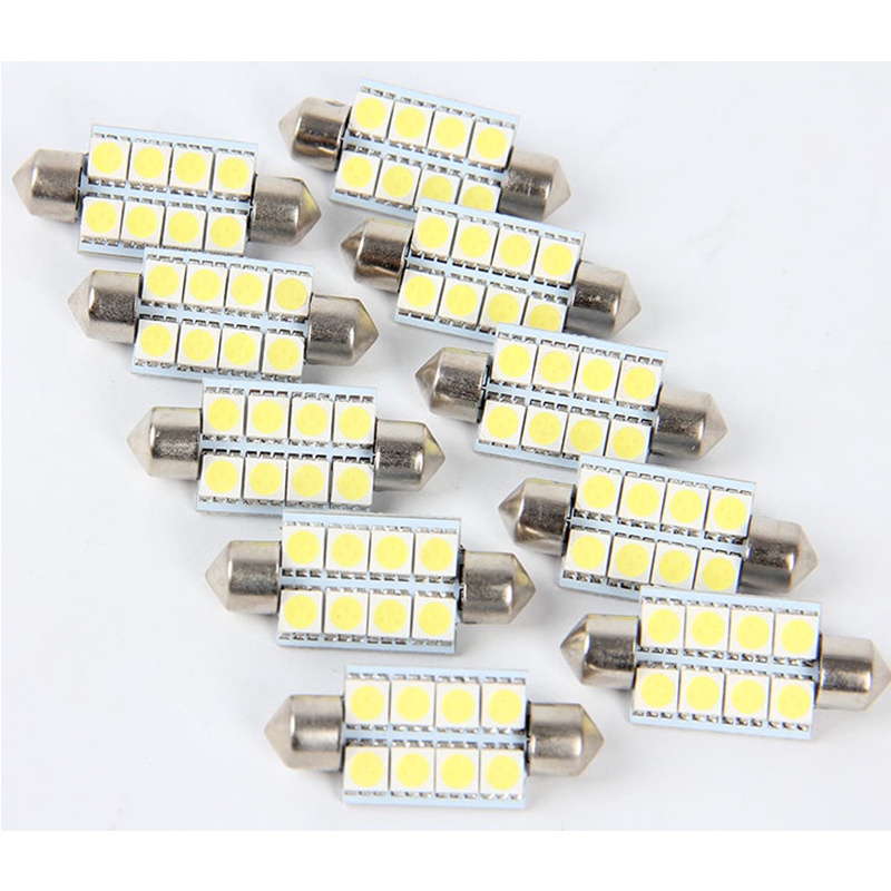 Set 10 Bóng Đèn Led Newnorthcast 0611 5050 41mm 8smd Dc12V Ánh Sáng Trắng Cho Xe Hơi | BigBuy360 - bigbuy360.vn