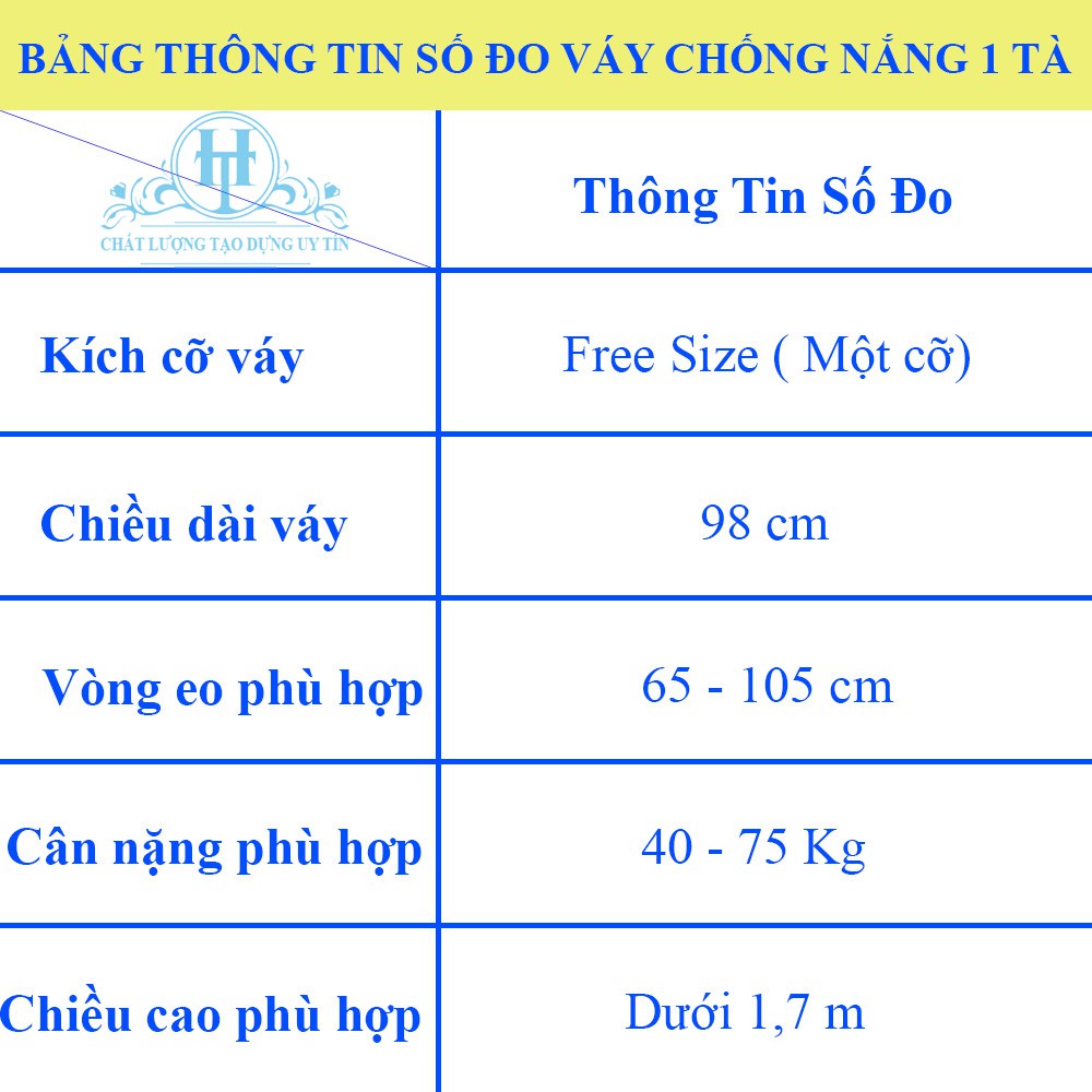 Váy Chống Nắng Cao Cấp Chất Liệu Jean Cotton Mềm Mại Có Chân Váy Dài Cùng Nút Bấm Kim Loại Thêu Hoa Dăm Bụp H&T Fashion