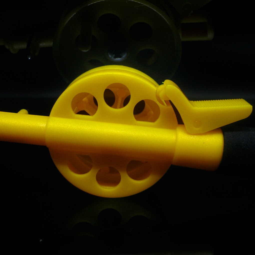 Cần câu cá mini trên băng 33cm nhựa vàng cho trẻ em mới bắt đầu