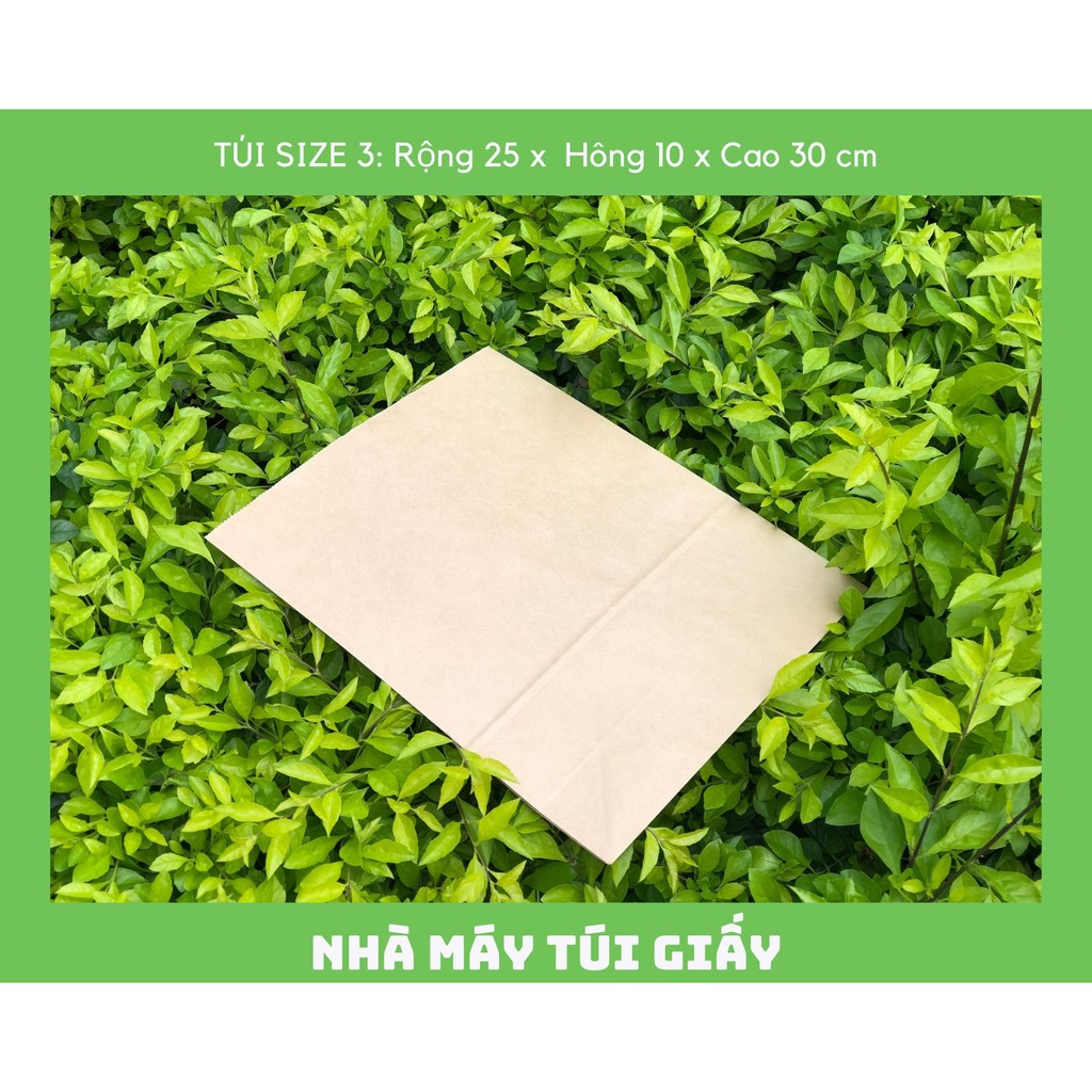 Set 300 Chiếc túi giấy nâu không quai  SIZE 3: 25x10x 30 cm túi đựng hàng 5kg