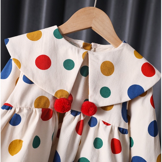 Đầm Công Chúa Tay Dài Đáng Yêu Thời Trang Xuân Thu Cho Bé Gái