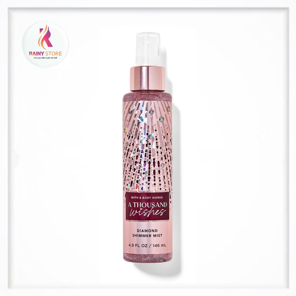 Xịt thơm toàn thân ánh nhũ Bath &amp; Body Works A Thousand Wishes 146ml