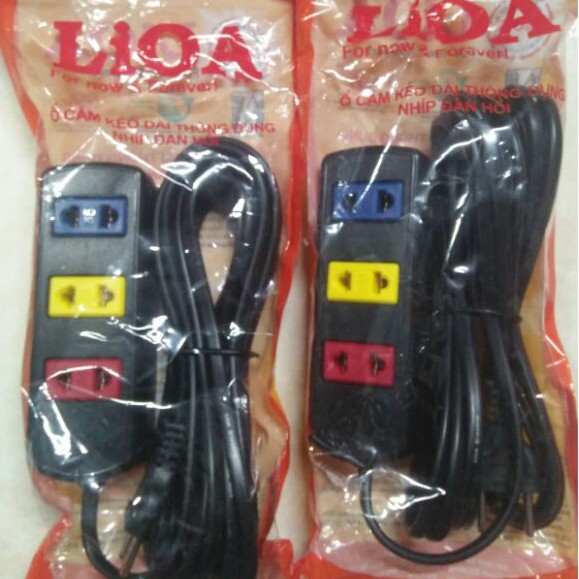 Ổ cắm điện phổ thông LiOA 3 ổ cắm dây 5m 3TC5-2