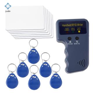 Handheld rfid id card copier reader writer 6 writable tags cards 125khz durable abs
