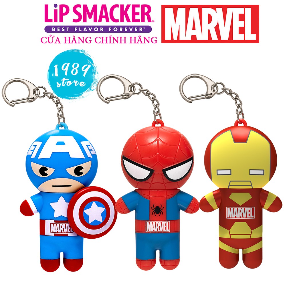 Son Dưỡng Marvel Biệt Đội Siêu Anh Hùng Lipsmacker Spider Man-Iron Man-Captain America - 1989Store Phân Phối Chính Hãng