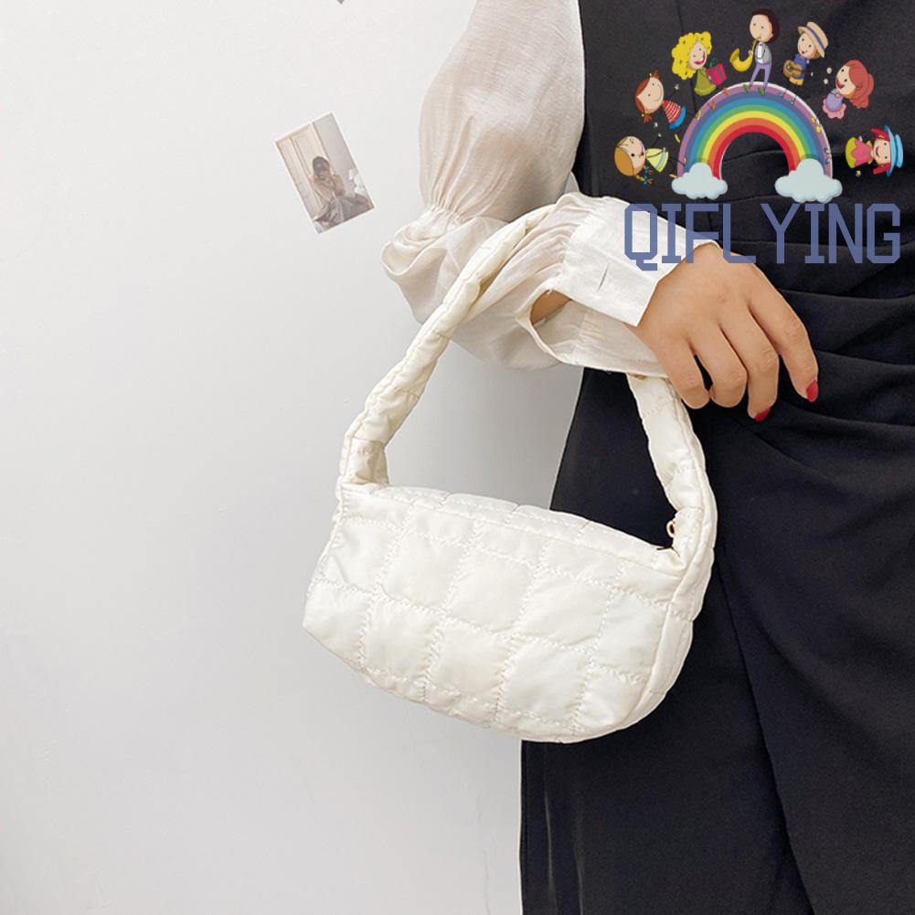 Túi Xách Tay Bằng Nylon Màu Trơn Có Khóa Kéo Thời Trang Cho Nữ