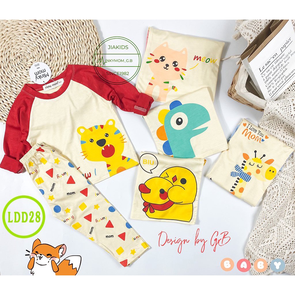 [LDD28] Bộ Dài Tay Thun Lạnh MINKY MOM CÓ SIZE ĐẠI, Mềm Mịn, Thoáng Mát, Thấm Hút Mồ Hôi Hàng Chuẩn Đẹp Cho Bé Trai, Gái