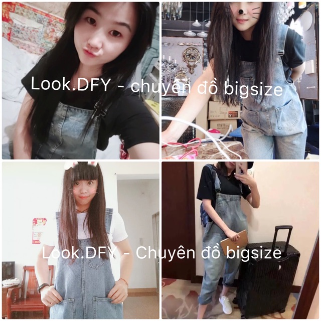 (Order-ảnh thật) bigsize Yếm jeans dáng thụng hot hit 2019