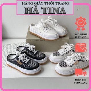 Giày sục thể thao nâng đế nữ 2 màu trắng đen chuẩn loại 1