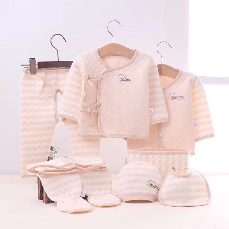 Set Đồ Cho Em Bé Sơ Sinh 7 món trong 1 0-12 tháng hàng Quảng Châu cao cấp b001