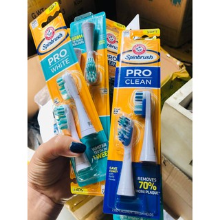 (Cứ giá tốt em up) Đầu thay chải pin cao cấp Arm & Hammer Spinbrush Pro Clean Dual Action Battery Toothbrush.