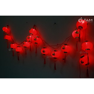[LOẠI 1] Dây đèn lồng đỏ treo trang trí dài 5m số 16