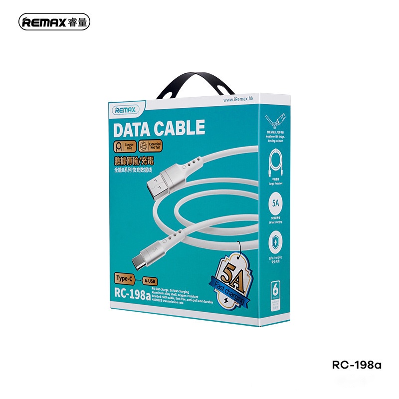Cáp Sạc Nhanh Type C 5A Remax RC-198a Truyền Dữ Liệu 480Mbs - Bảo Hành 3 Tháng