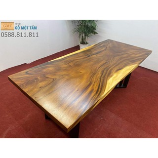 [ Giá Tốt ] Bàn Gỗ Me Tây Nguyên Tấm thích hợp làm bàn ăn, bàn phòng khách phong cách sang trọng ( KT: 205x86x dày 5cm)