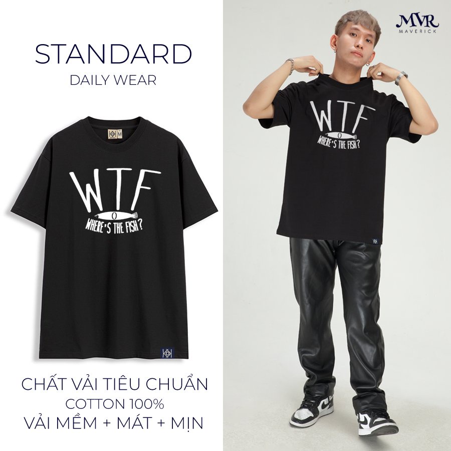 Áo Phông Thun Mát Nam Nữ Hình In Áo Câu Cá Where the fish Wtf Cần Câu Cá Phong Cách Nhiều Màu Đen Đỏ Xanh MVR KK735