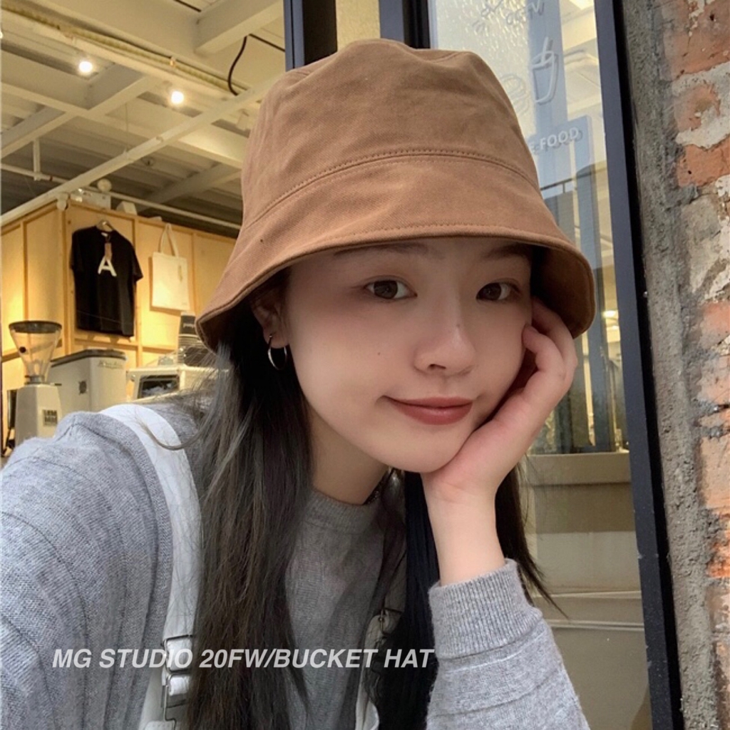 Nón Bucket Màu Sắc Đơn Giản Phong Cách Retro Nhật Bản