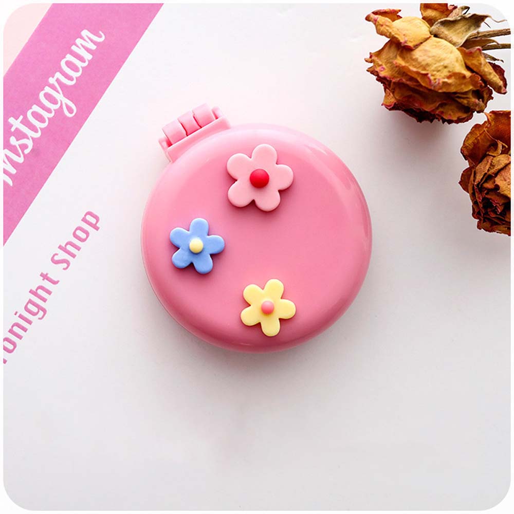 [Hàng mới về] Lược chải tóc hình tròn mini có gương đáng yêu tiện dụng khi đi du lịch