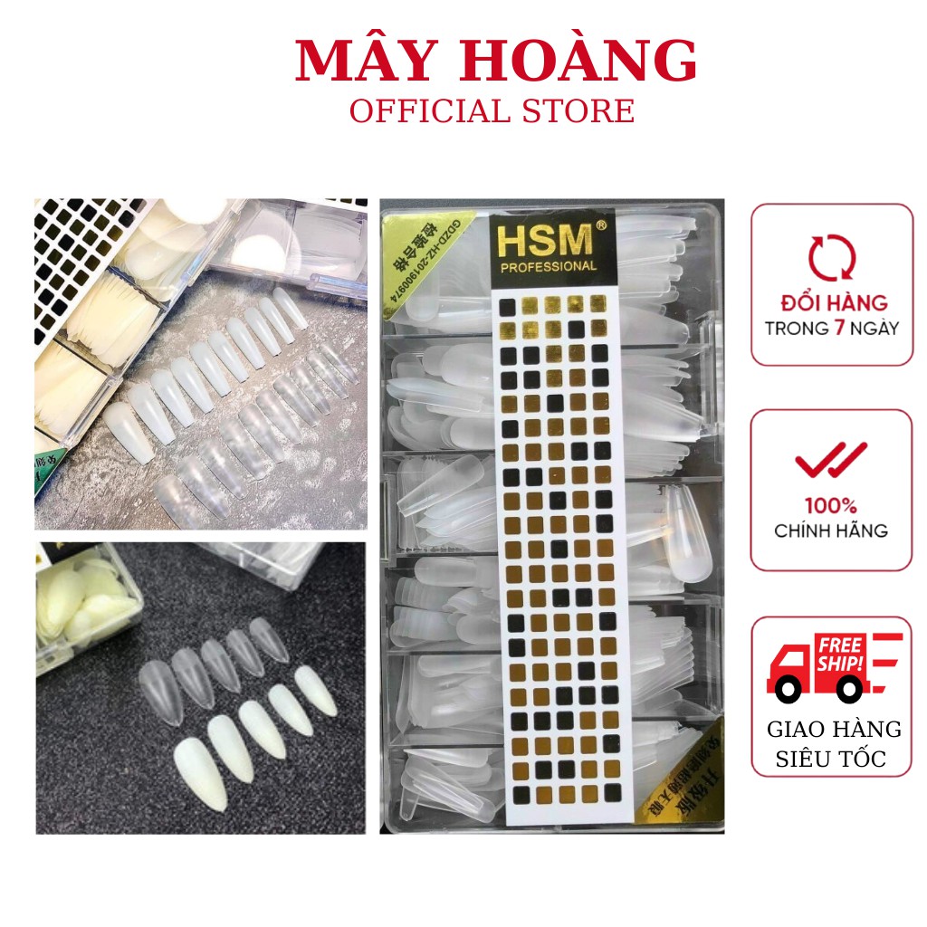 Móng up tay HSM nhám các phom thang, vuông , nhọn (hộp 600 móng)