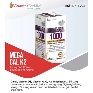 Canxi mega cal k2 1000mg chai 60 viên