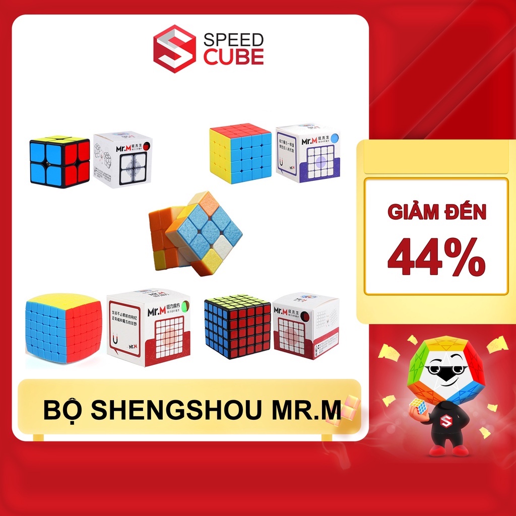 Rubik Nam Châm Mr.M 3x3 Shengshou Viền Đen/Stickerless Chính Hãng Shengshou - Shop Speed Cube