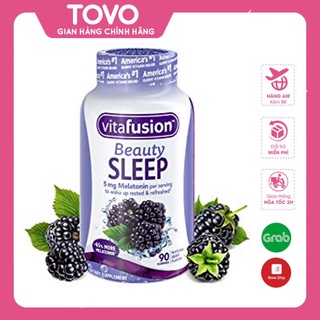 Kẹo dẻo hỗ trợ ngủ ngon Vitafusion Beauty Sleep Gummies vị mâm xôi 90 viên