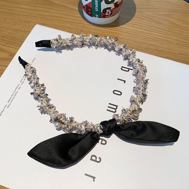 Băng đô cài tóc đính nơ phong cách Hàn Quốc dễ thương đơn giản cho nữ