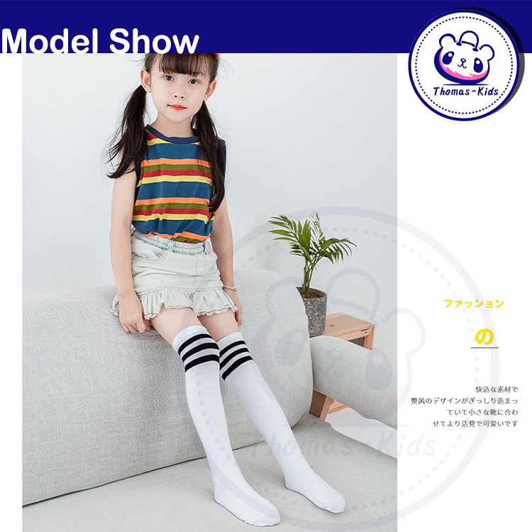 [THOAMS KIDS] Vớ Dài Qua Gối Màu Trơn Dễ Thương 35CM 42CM Cho Bé Gái