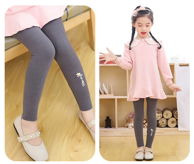 Quần Legging Mềm Mại Thoải Mái Phong Cách Hàn Quốc Cho Bé Gái