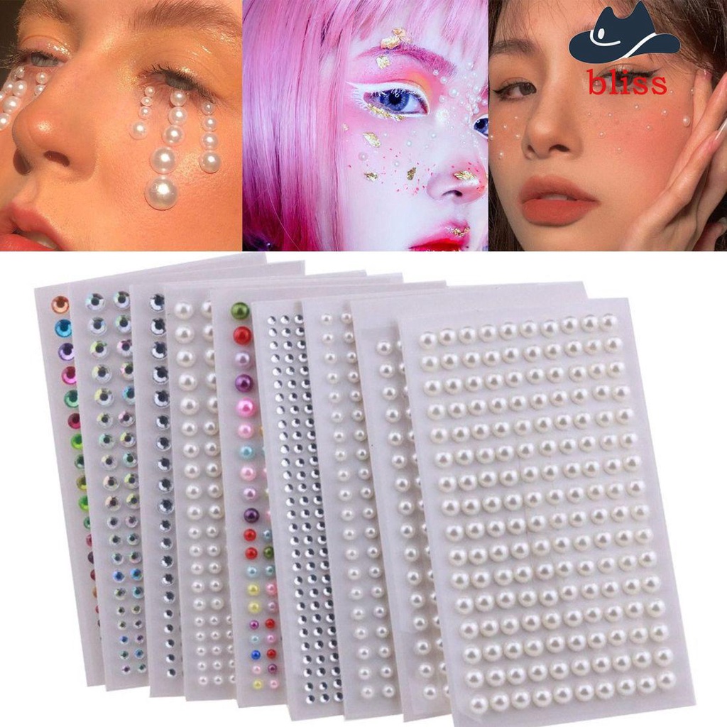 Miếng Dán Trang Trí Nghệ Thuật Cơ Thể Tự Dính|Hình Xăm Dán Tạm Thời Đính Ngọc Trai Giả