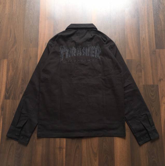 Áo Khoác Thêu Chữ Vans X Thrasher Thời Trang Cá Tính